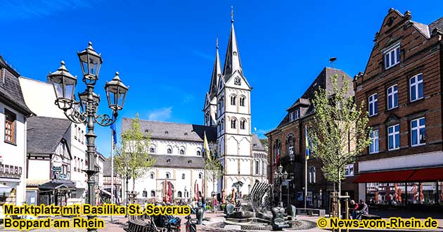 Stadtfhrungen in Boppard am Rhein beginnen meist am Maktplatz und an der Sankt Severus Kirche